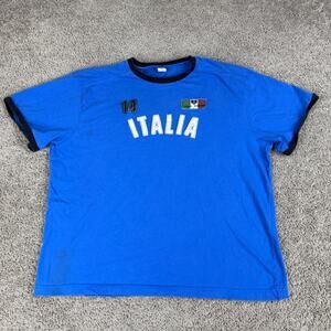 Italy Shirt Mens XXL 2XL Blue White Italia Roma Atletica Short Sleeve Casual